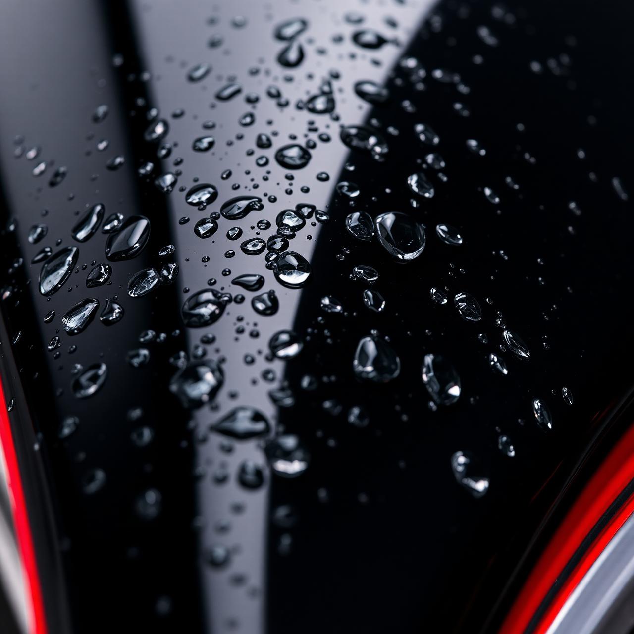Water beading on ceramic coated paint
